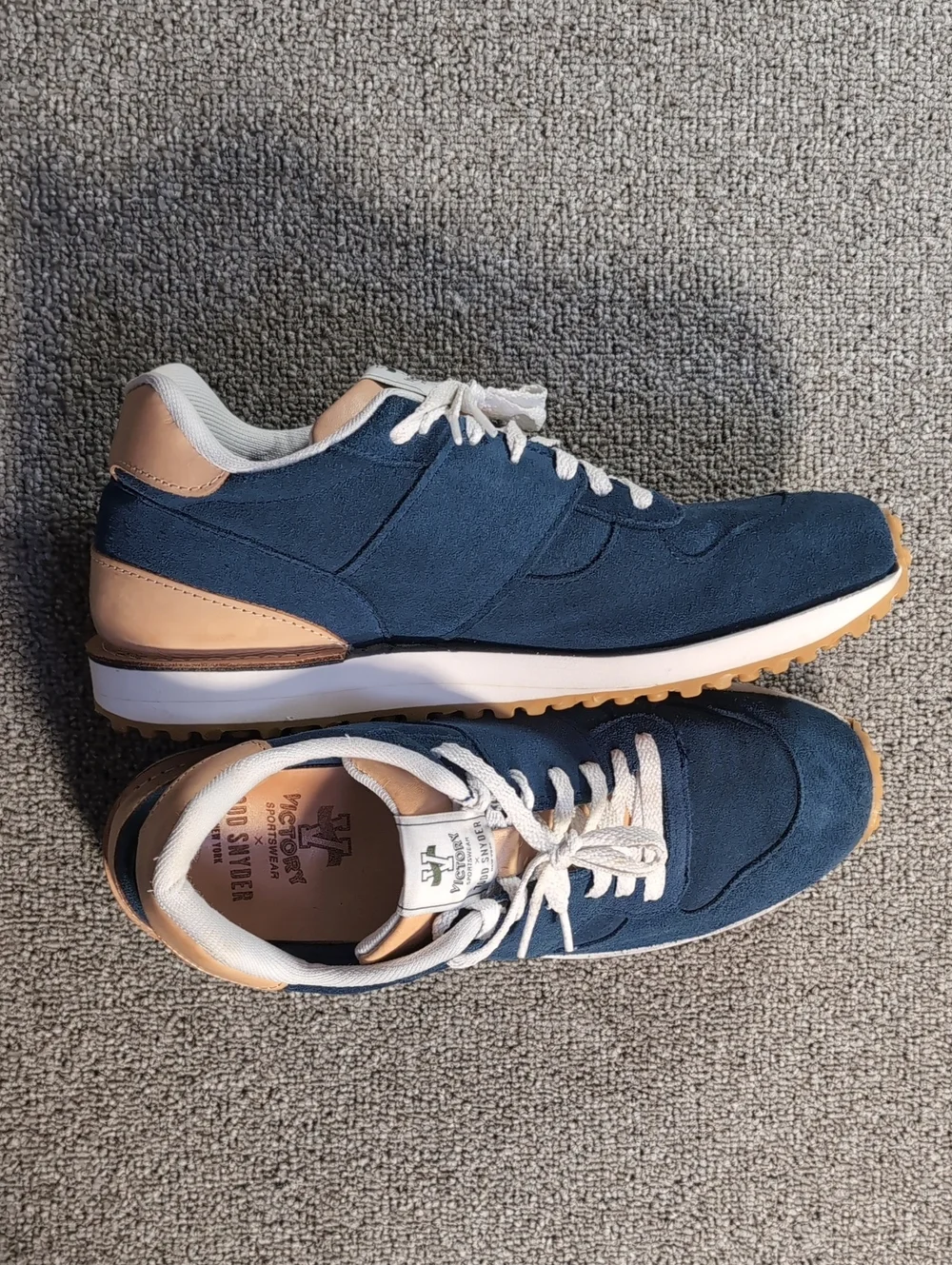 Todd Snyder x Victory Sportswear Speed Runner Sneaker in Blue Suede USA Made 9.0